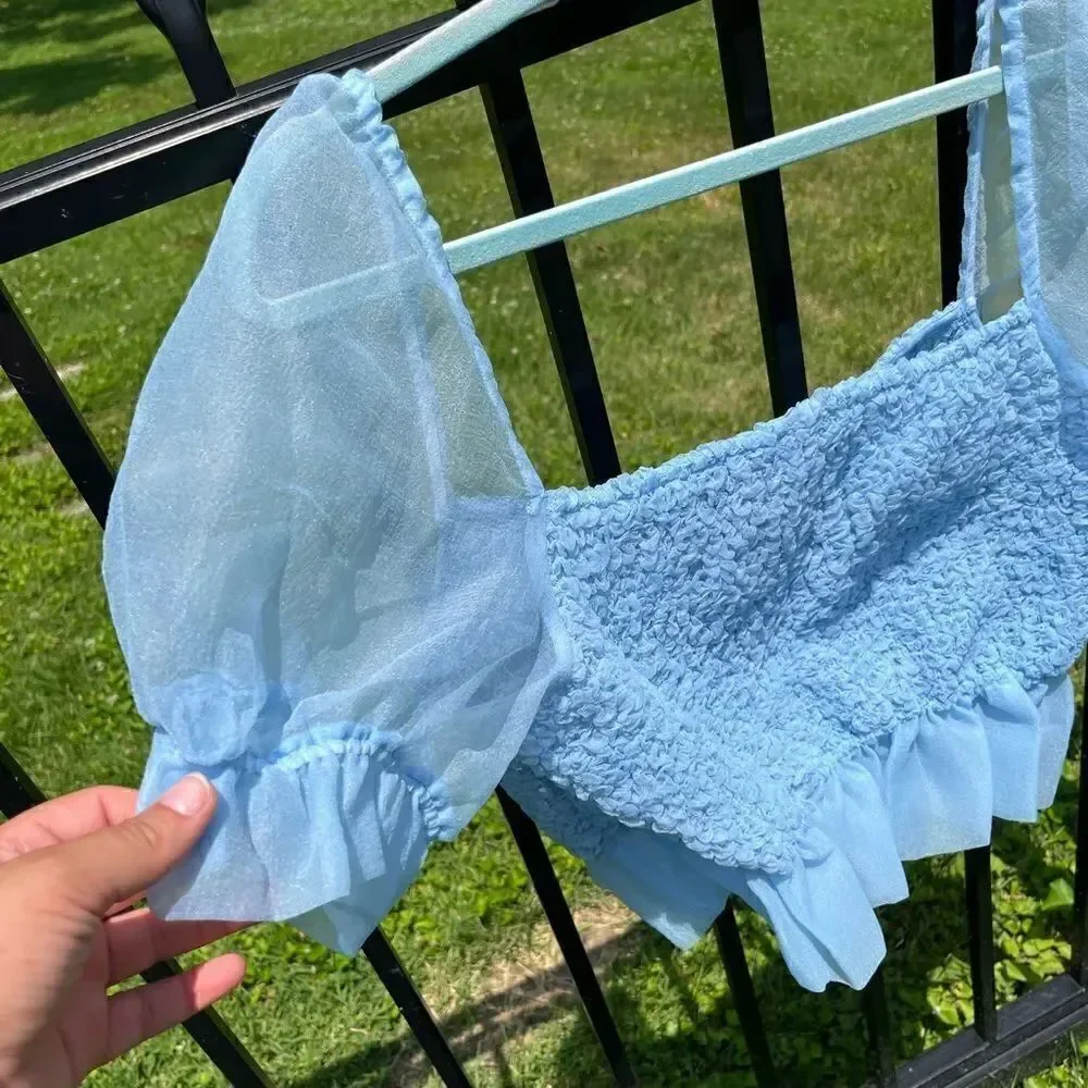 STAUD French Blue Cannon Top NWT